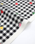 Gingham Heart Cotton Oxford - Black