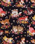 Powerful Animal Cats Flower Garden Cotton Oxford YGA-81050-1