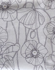 Embroidery Style Poppy Flowers Cotton Lawn