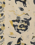 Sanae Sugimoto Vacation Cotton Linen Sheeting - Ecru x Yellow EGX-9220-3