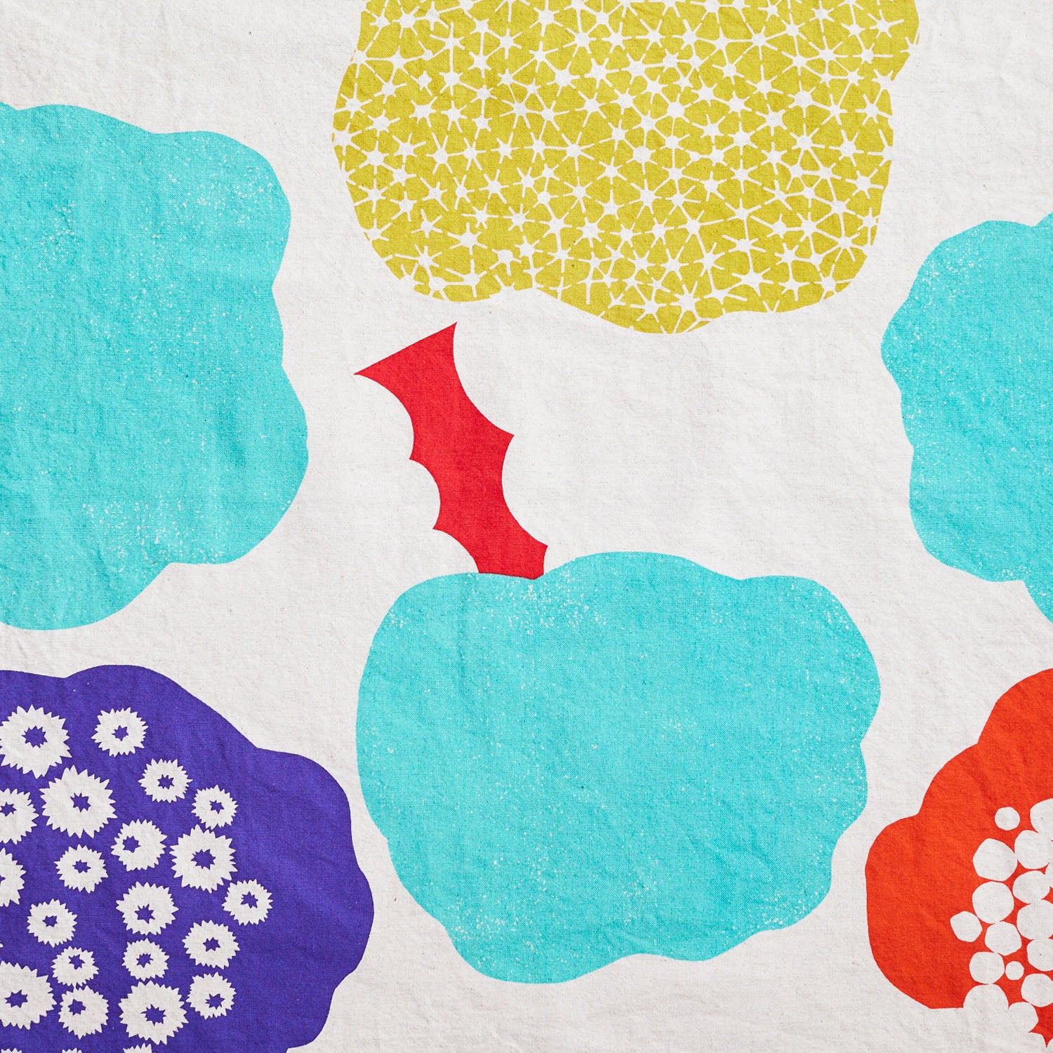 echino Cloud Flower Cotton Linen Canvas | Kokka Fabrics