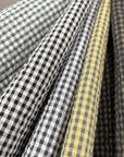 Yarn Dyed Gingham Seersucker Organic Cotton Fabric