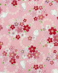 Cherry Blossom and Rabbit Cotton Dobby Cloth YGA-89040-1