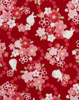 Cherry Blossom and Rabbit Cotton Dobby Cloth YGA-89040-1