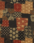Patchwork Print Cotton Slub Fabric - Red