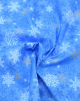 Snowflake Cotton Shirting - Dark Blue