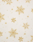 Glittery Snowflake Cotton Shirting - White
