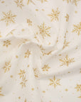 Glittery Snowflake Cotton Shirting - White