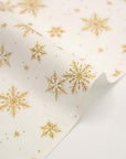 Glittery Snowflake Cotton Shirting - White