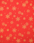 Glittery Snowflake Cotton Shirting - Red
