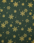 Glittery Snowflake Cotton Shirting - Green