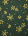 Glittery Snowflake Cotton Shirting - Green