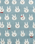 Bow-tie Bunnies Cotton Double Gauze - Light Blue