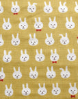 Bow-tie Bunnies Cotton Double Gauze - Yellow