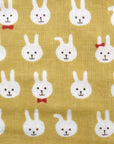 Bow-tie Bunnies Cotton Double Gauze - Yellow