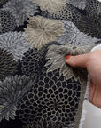 Layered Chrysanthemum Cotton Knit Jacquard - Black