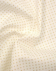 Glittery Dot Cotton Shirting - White