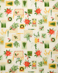 Christmas Letter Cotton Shirting - White