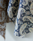 Vintage Paisley Block Print-inspired Cotton Voile
