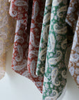 Vintage Paisley Block Print-inspired Cotton Voile