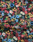Flownny Garden Cotton Lawn - Black x Blue NFA-1010-16