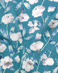 Flownny Watercolor Peony Cotton Lawn - Turquoise NFA-1050-51