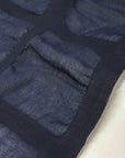 Waffle Big Square Textured Cotton Lawn - Navy