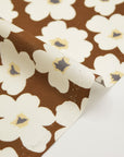 Geometric Floral Cotton Lawn - Brown