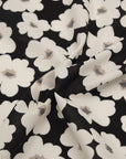 Geometric Floral Cotton Lawn - Black