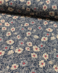 Slub Yarn Camellia Indigo-Style Print