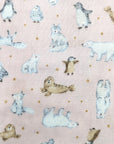 Artic Animals Cotton Double Gauze - Dusty Pink