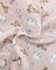 Artic Animals Cotton Double Gauze - Dusty Pink