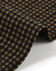 Yarn Dyed Gingham Seersucker Organic Cotton Fabric