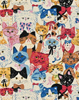 Powerful Animal Cats Retro Oxford YGA-76080-1