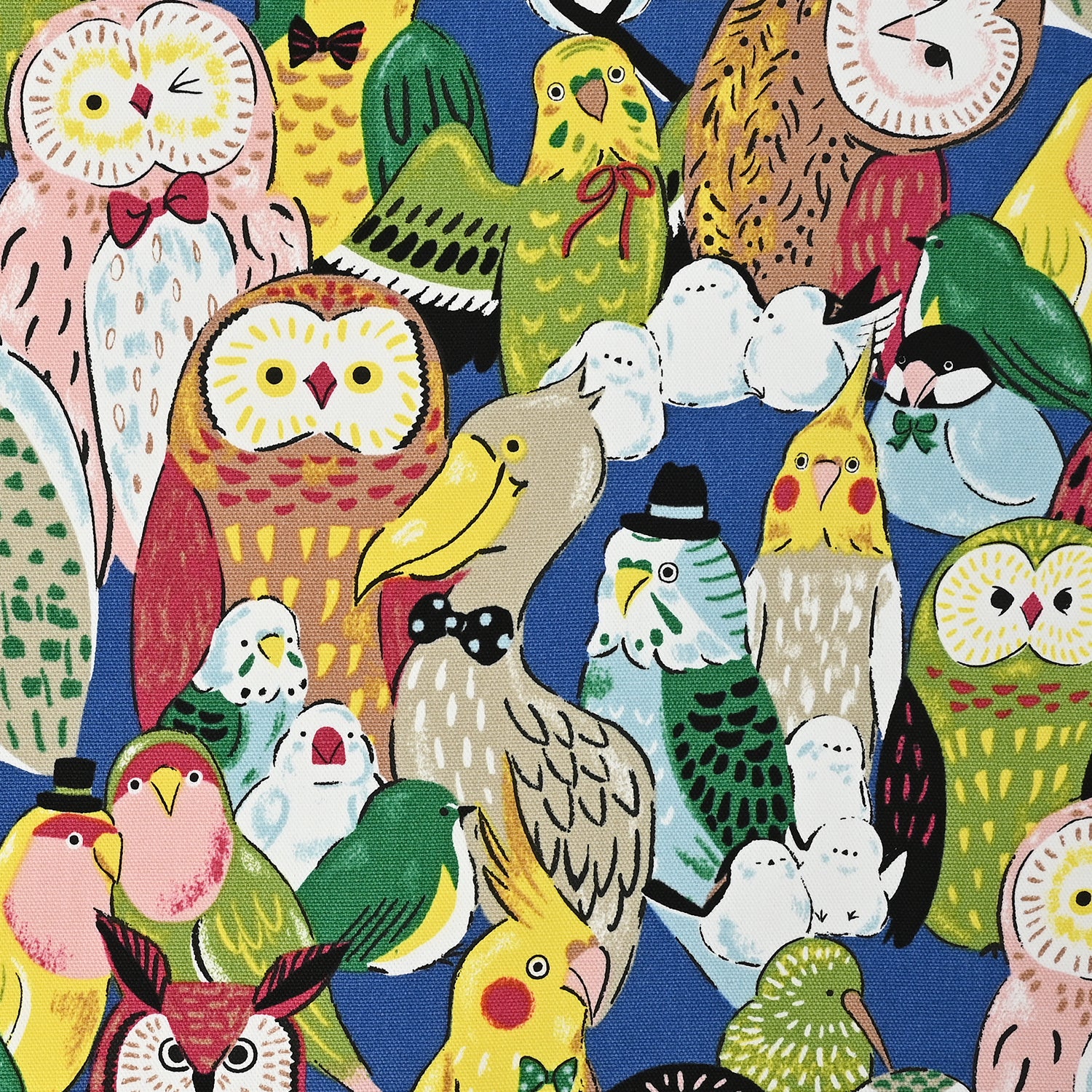 バードカービング　コガラ Powerful Animal Birds Retro Oxford | Kokka Fabrics