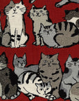 Art Cat Cotton Linen Lightweight Canvas - Red YGA-86020-1