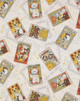 Tarot Cats Cotton Sheeting - White