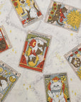 Tarot Cats Cotton Sheeting - White