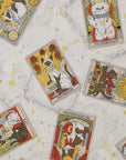 Tarot Cats Cotton Sheeting - White