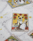 Tarot Cats Cotton Sheeting - White
