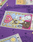 Tarot Cats Cotton Sheeting - Purple
