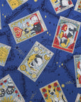 Tarot Cats Cotton Sheeting - Blue