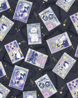Tarot Cats Cotton Sheeting - Black