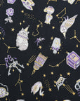Constellation Cats Cotton Sheeting - Black