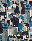 Art Animal Cats Cotton Linen Canvas - Blue YGA-91060-1