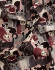 Art Animal Cats Cotton Linen Canvas - Pink YGA-91060-1