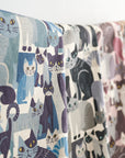 Art Animal Cats Cotton Linen Canvas - Blue YGA-91060-1