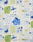 Sea Animals Cotton Dobby - White