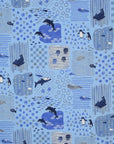 Sea Animals Cotton Dobby - Blue