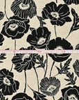 Poppy Flowers Cotton Linen Sheeting
